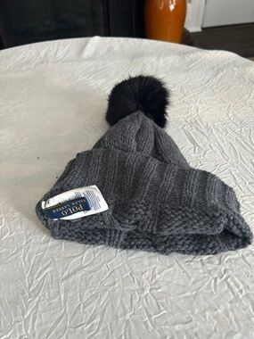 Polo by Ralph Lauren Dark Gray Knit Pom Pom Hat